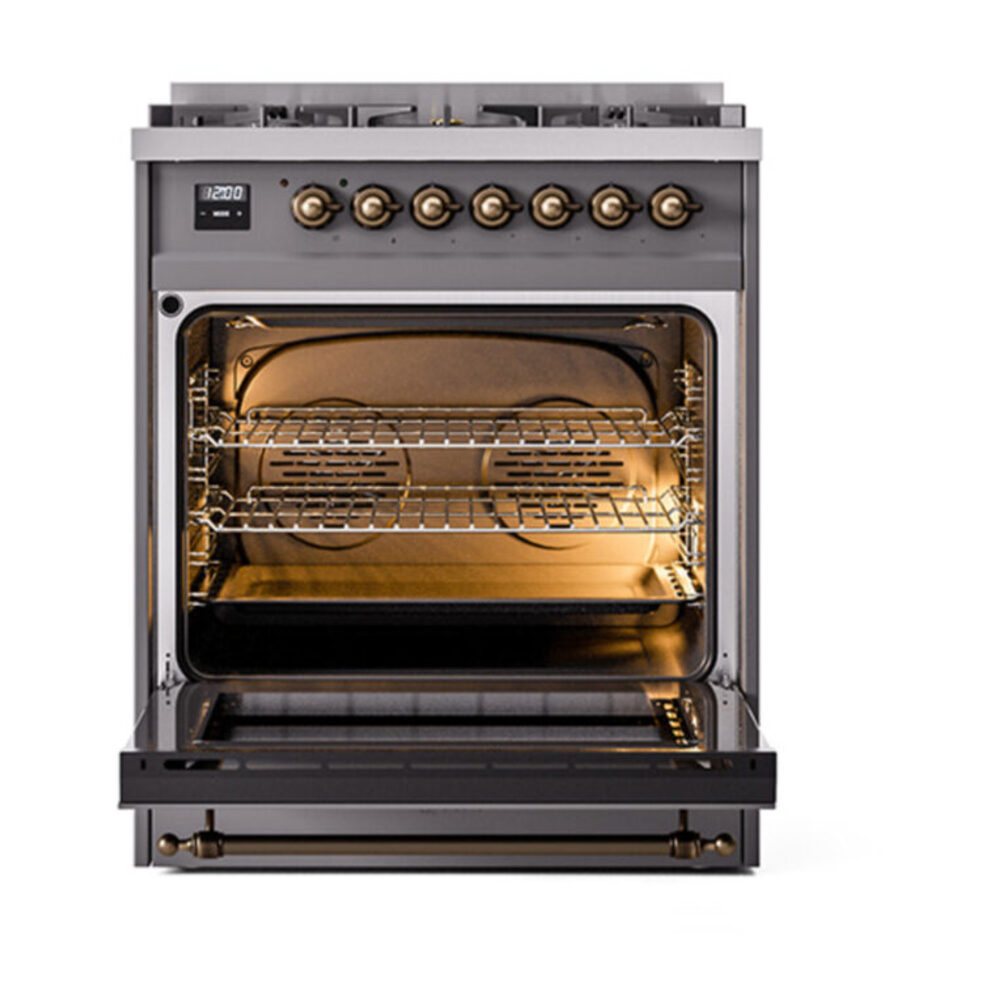 ILVE_UP30QNMPMGB_Nostalgie_II_30"_Dual_Fuel_Range_oven_door_opened