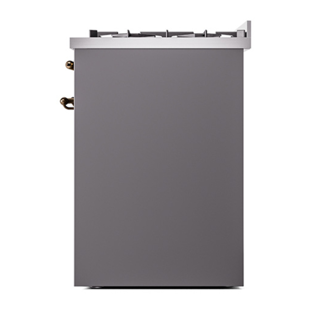 ILVE UP30QNMPMGB Nostalgie II 30 inch Dual Fuel Range with 5 Burners with 4 cu. ft. Oven Capacity (Natural Gas, Solid Door, Graphite Matte, Burnished) 8 ILVE_UP30QNMPMGB_Nostalgie_II_30"_Dual_Fuel_Range_right_side