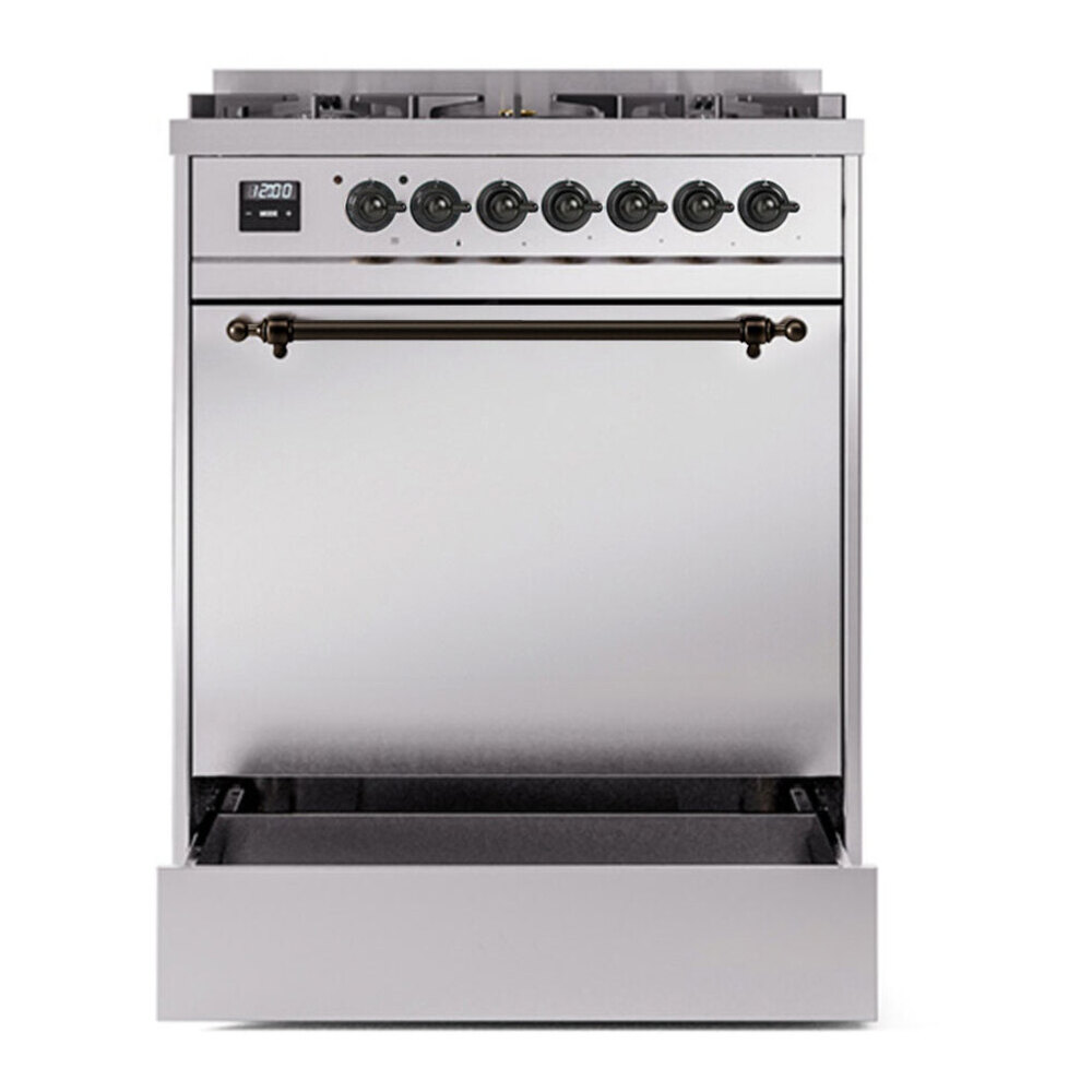 ILVE UP30QNMPSSB Nostalgie II 30 inch Dual Fuel Range with 5 Burners with 4 cu. ft. Oven Capacity (Natural Gas, Solid Door, Stainless Steel, Burnished) 6 ILVE UP30NMP Nostalgie II 30 inch Dual Fuel Range with 5 Burners with 4 cu. ft. Oven Capacity