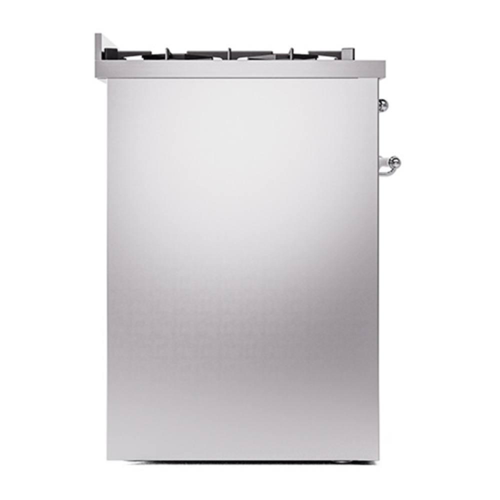 ILVE UP30QNMPSSCLP Nostalgie II 30 inch Dual Fuel Range with 5 Burners with 4 cu. ft. Oven Capacity (Liquid Propane, Solid Door, Stainless Steel, Chrome) 7 ILVE_UP30QNMPSSCLP_Nostalgie_II_30"_Dual_Fuel_Range_left_side