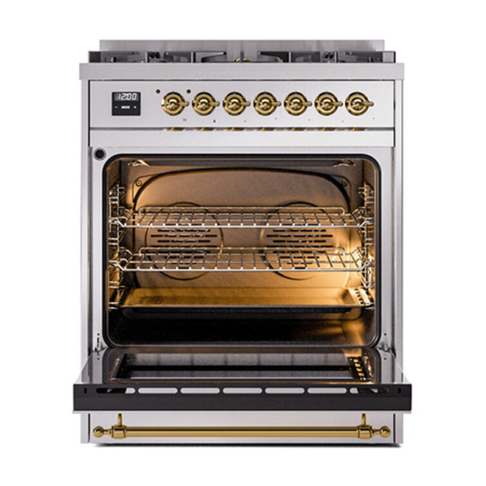 ILVE_UP30QNMPSSG_Nostalgie_II_30"_Dual_Fuel_Range_oven_door_opened