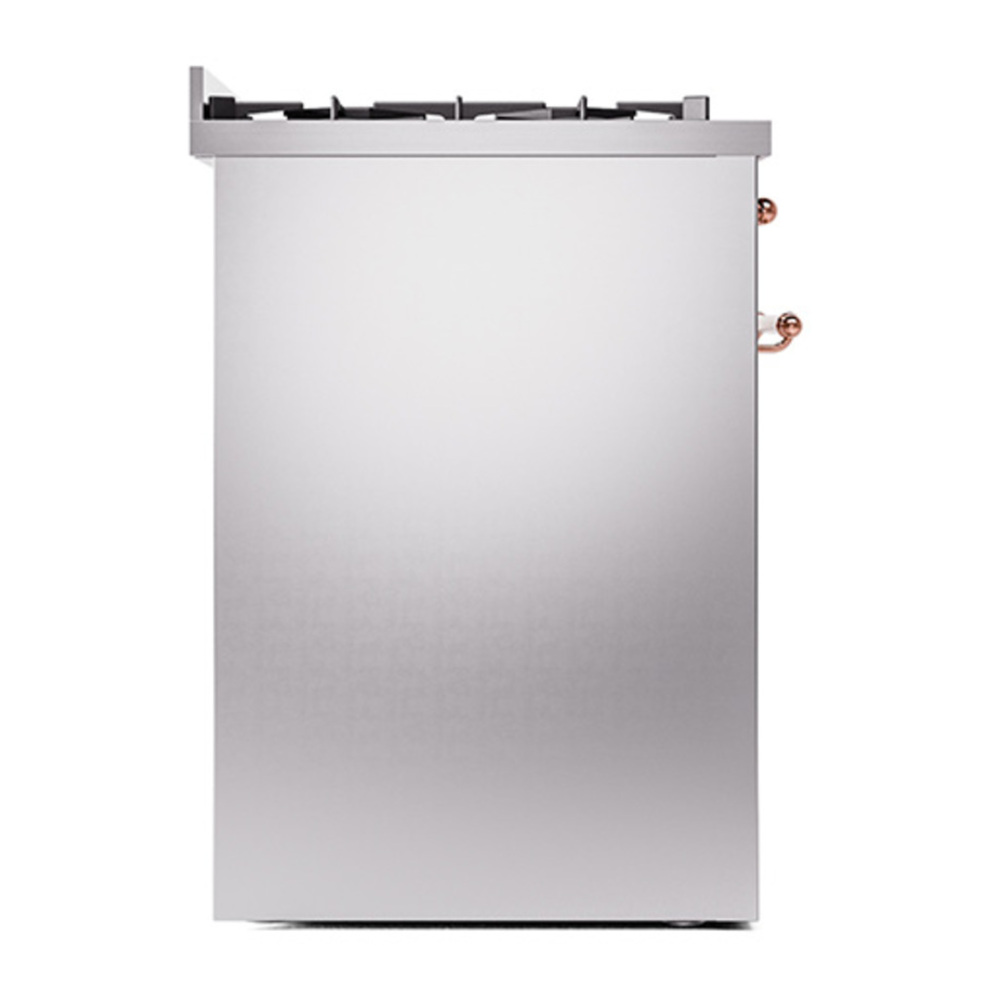 ILVE UP30QNMPSSP Nostalgie II 30 inch Dual Fuel Range with 5 Burners with 4 cu. ft. Oven Capacity (Natural Gas, Solid Door, Stainless Steel, Copper) 7 ILVE_UP30QNMPSSP_Nostalgie_II_30"_Dual_Fuel_Range_left_side