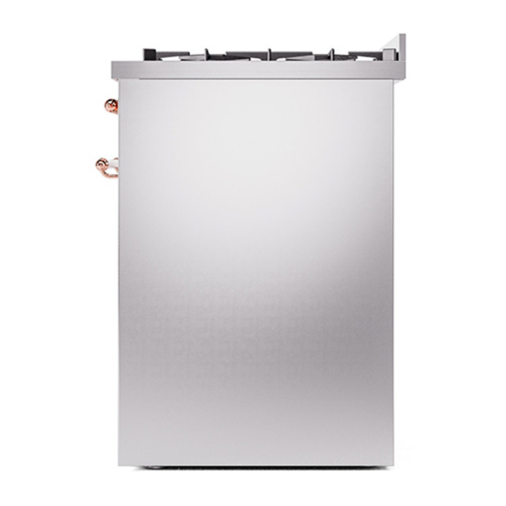 ILVE UP30QNMPSSP Nostalgie II 30 inch Dual Fuel Range with 5 Burners with 4 cu. ft. Oven Capacity (Natural Gas, Solid Door, Stainless Steel, Copper) 8 ILVE_UP30QNMPSSP_Nostalgie_II_30"_Dual_Fuel_Range_right_side