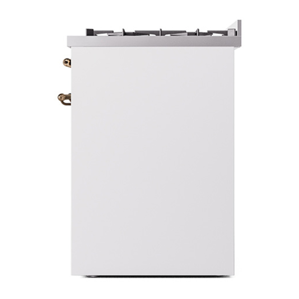 ILVE UP30QNMPWHBLP Nostalgie II 30 inch Dual Fuel Range with 5 Burners with 4 cu. ft. Oven Capacity (Liquid Propane, Solid Door, White, Burnished) 8 ILVE_UP30QNMPWHBLP_Nostalgie_II_30"_Dual_Fuel_Range_right_side