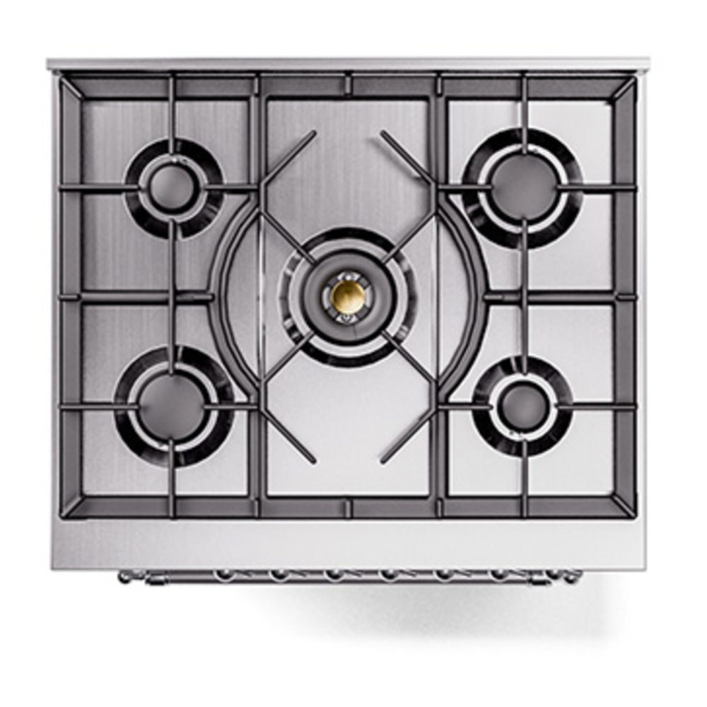 ILVE UP30QNMPWHCLP Nostalgie II 30 inch Dual Fuel Range with 5 Burners with 4 cu. ft. Oven Capacity (Liquid Propane, Solid Door, White, Chrome) 6 ILVE_UP30QNMPWHCLP_Nostalgie_II_30"_Dual_Fuel_Range_top_view