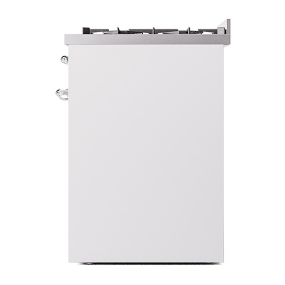 ILVE UP30QNMPWHC Nostalgie II 30 inch Dual Fuel Range with 5 Burners with 4 cu. ft. Oven Capacity (Natural Gas, Solid Door, White, Chrome) 8 ILVE_UP30QNMPWHC_Nostalgie_II_30"_Dual_Fuel_Range_right_side