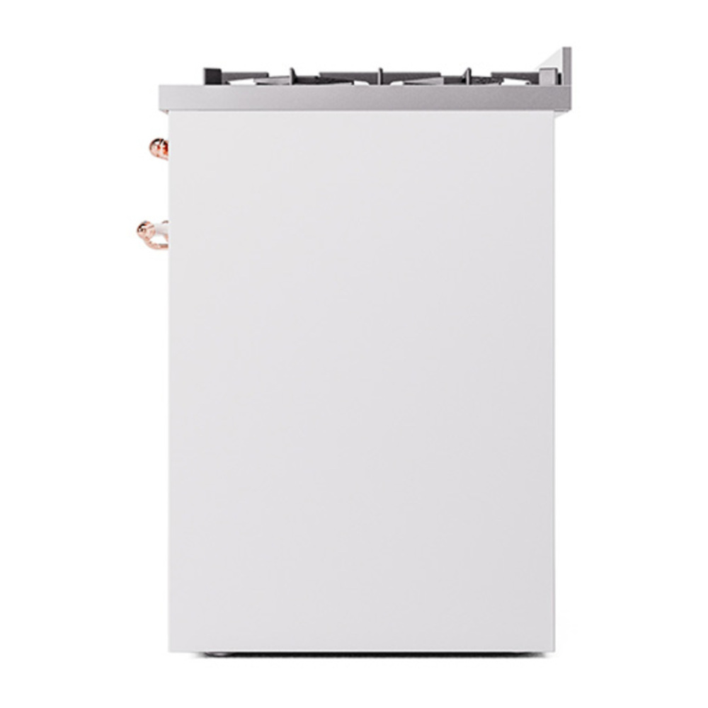 ILVE UP30QNMPWHPLP Nostalgie II 30 inch Dual Fuel Range with 5 Burners with 4 cu. ft. Oven Capacity (Liquid Propane, Solid Door, White, Copper) 8 ILVE_UP30QNMPWHPLP_Nostalgie_II_30"_Dual_Fuel_Range_right_side