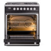 ILVE UP30WMPBKLP Professional Plus II 30" Dual Fuel Range, oven door opened