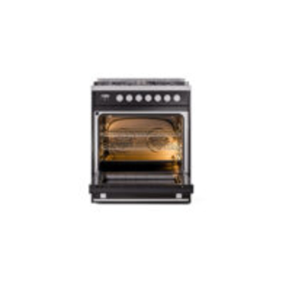 ILVE UP30WMPBK Professional Plus II 30" Dual Fuel Range, oven door opened