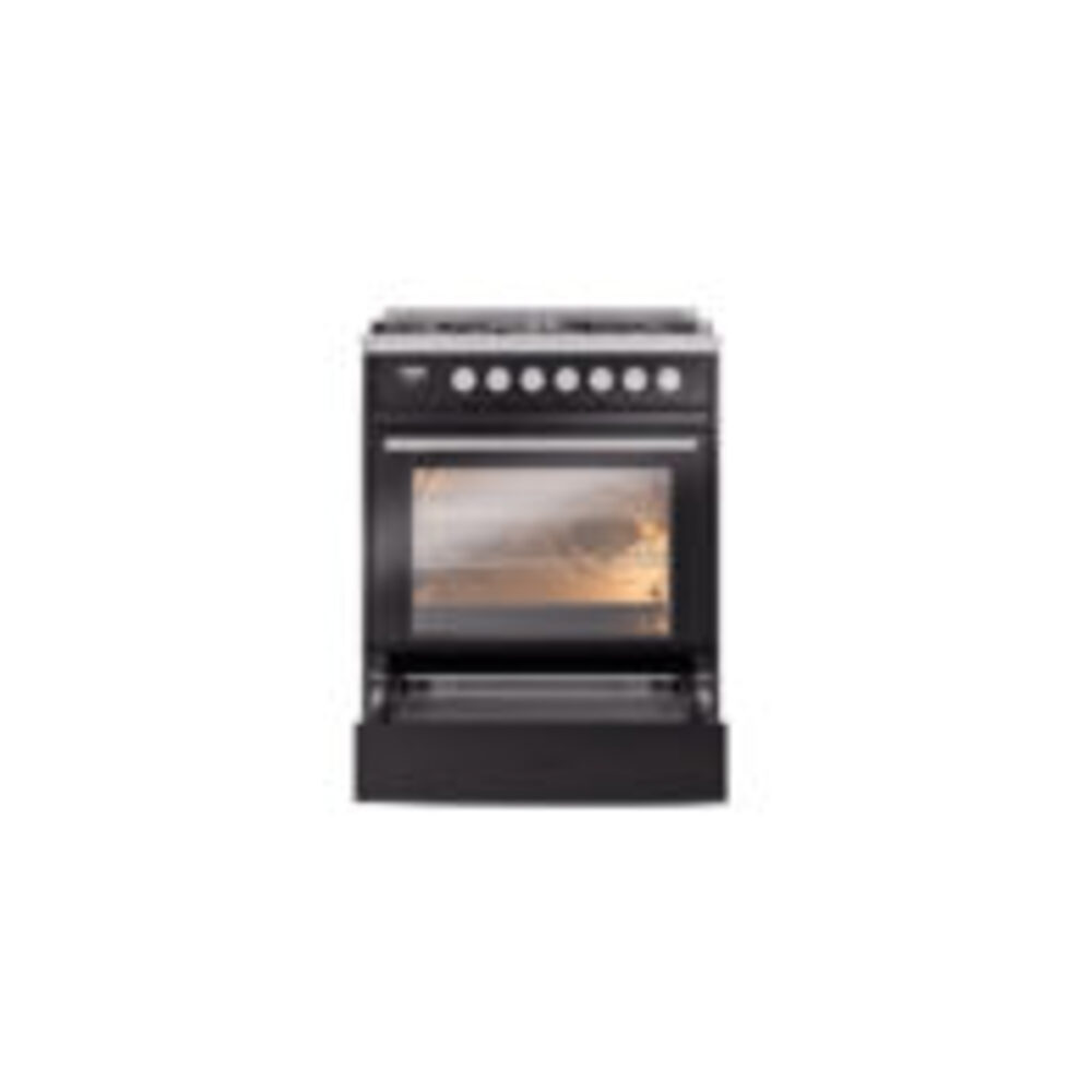 ILVE UP30WMPBK Professional Plus II 30" Dual Fuel Range, drawer opened