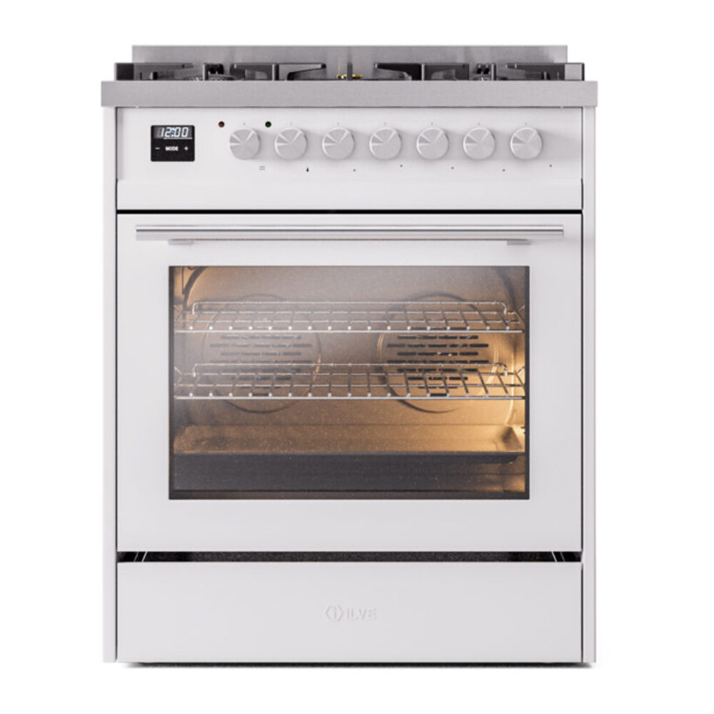 ILVE UP30WMPWH Professional Plus II 30" Dual Fuel Range, front view