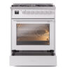 ILVE UP30WMPWH Professional Plus II 30" Dual Fuel Range, drawer opened