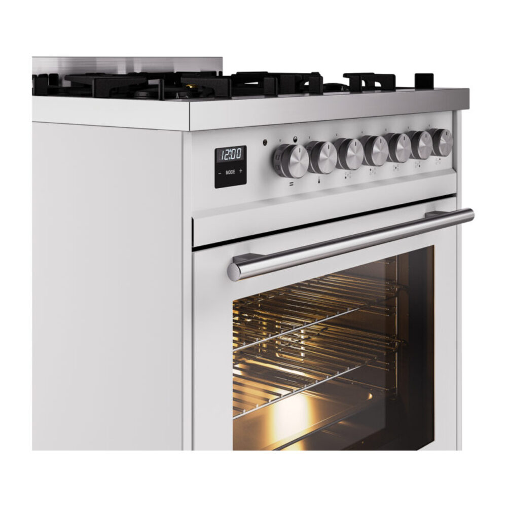 ILVE UP30WMPWH Professional Plus II 30" Dual Fuel Range, details