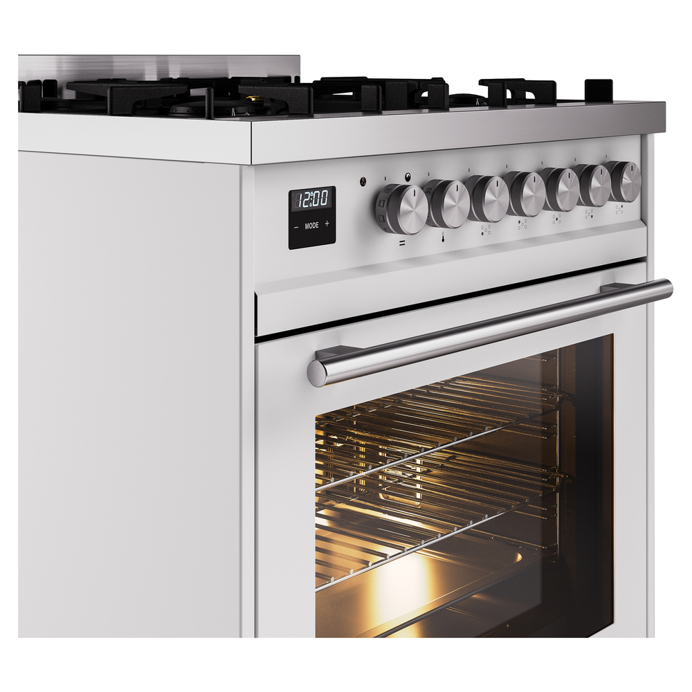 ILVE UP30WMPWH Professional Plus II 30" Dual Fuel Range, details