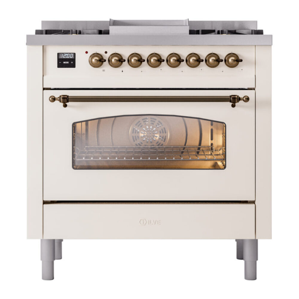ILVE Nostalgie II 36" UP36FNMPAWB Dual Fuel Range front view