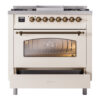 ILVE Nostalgie II 36" UP36FNMPAWB Dual Fuel Range drawer opened