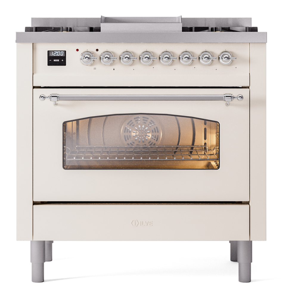 ILVE Nostalgie II 36" UP36FNMPAWC Dual Fuel Range front view