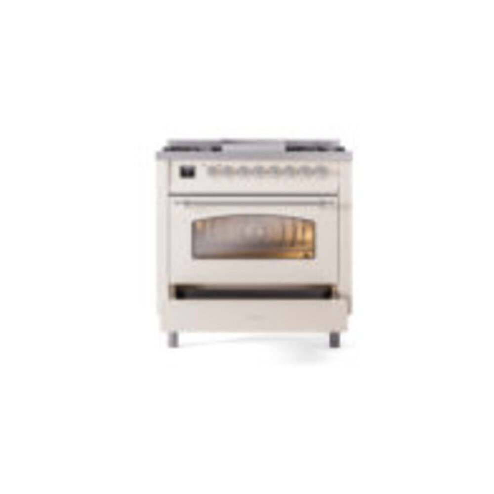 ILVE Nostalgie II 36" UP36FNMPAWC Dual Fuel Range drawer opened