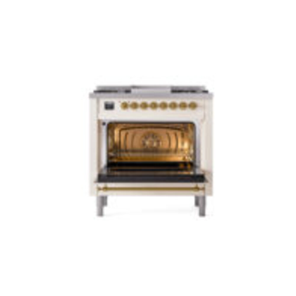 ILVE Nostalgie II 36" UP36FNMPAWGLP Dual Fuel Range door opened