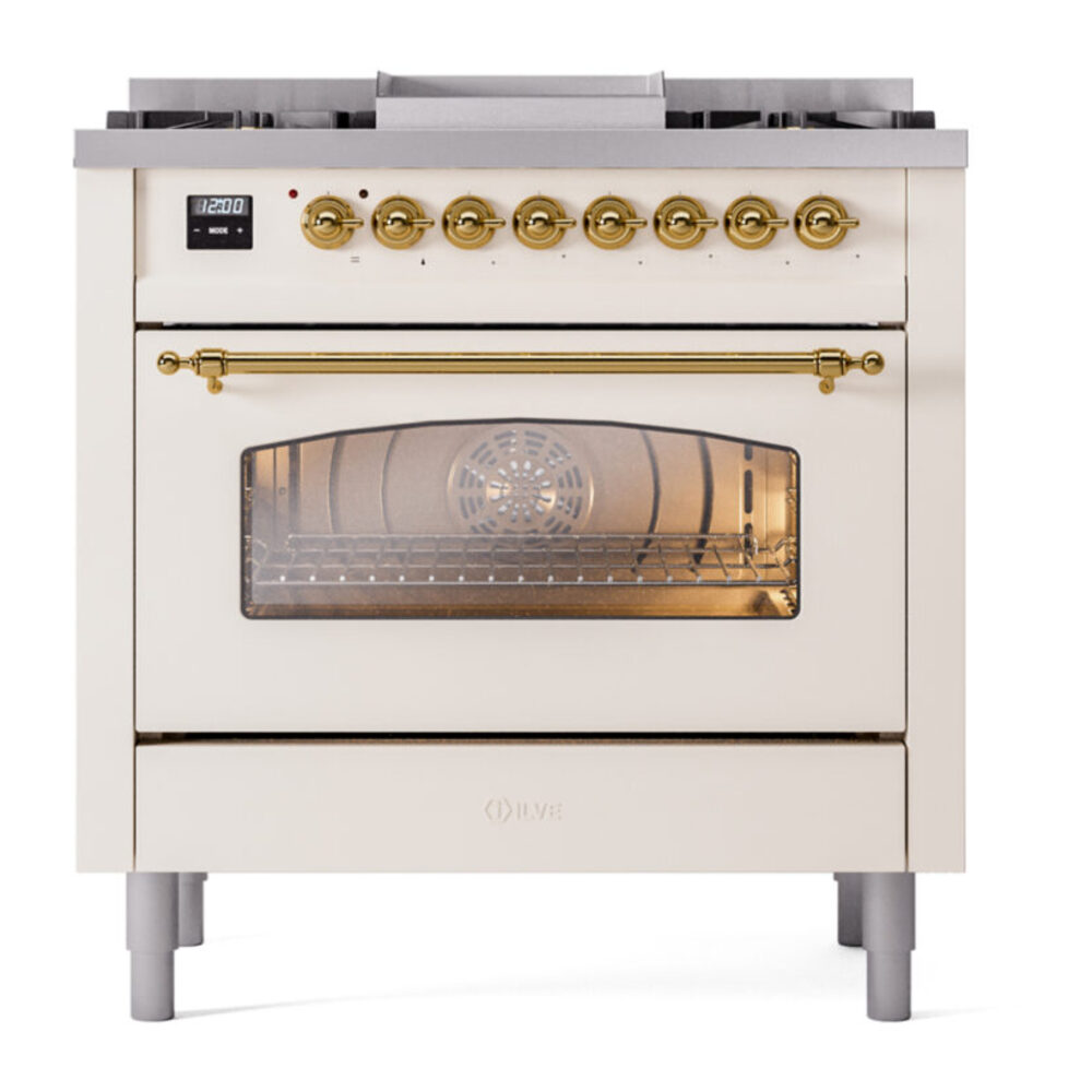 ILVE Nostalgie II 36" UP36FNMPAWG Dual Fuel Range front view