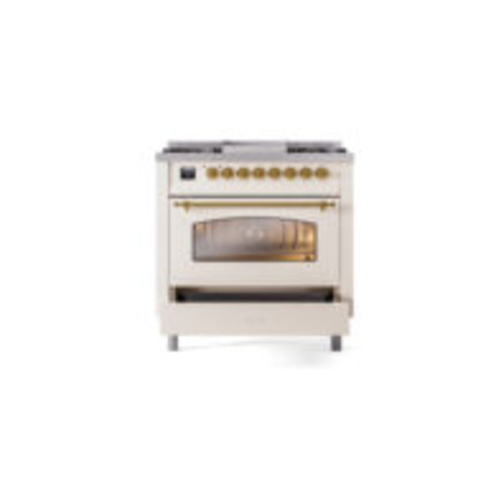 ILVE Nostalgie II 36" UP36FNMPAWG Dual Fuel Range drawer opened