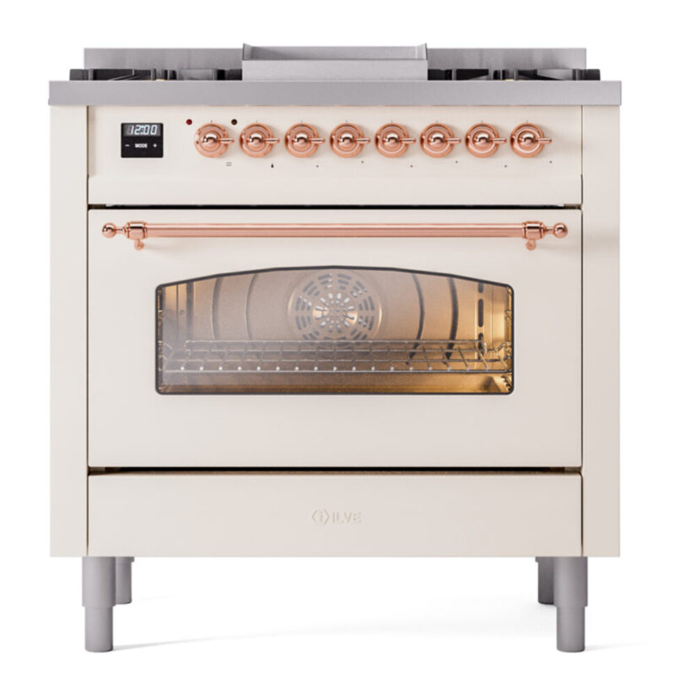 ILVE Nostalgie II 36" UP36FNMPAWP Dual Fuel Range front view