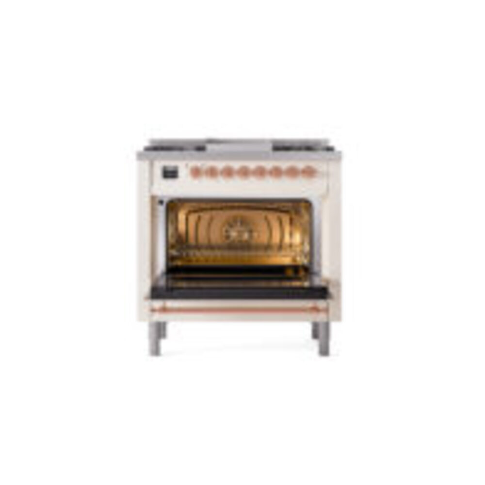 ILVE Nostalgie II 36" UP36FNMPAWP Dual Fuel Range door opened