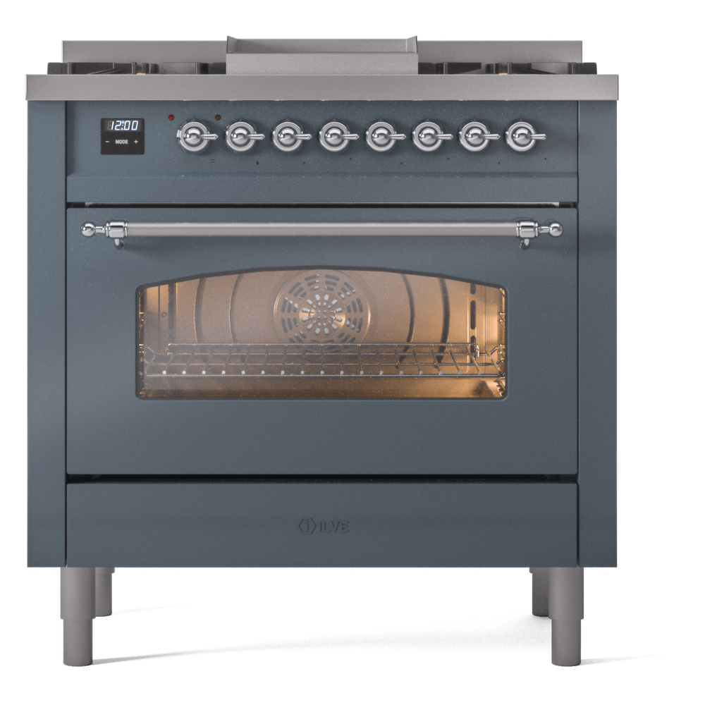 ILVE Nostalgie II 36" UP36FNMPBGC Dual Fuel Range front view