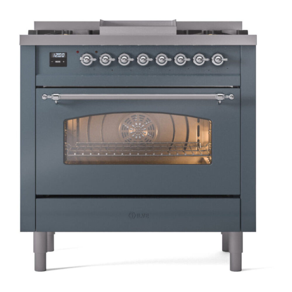 ILVE Nostalgie II 36" UP36FNMPBGC Dual Fuel Range front view