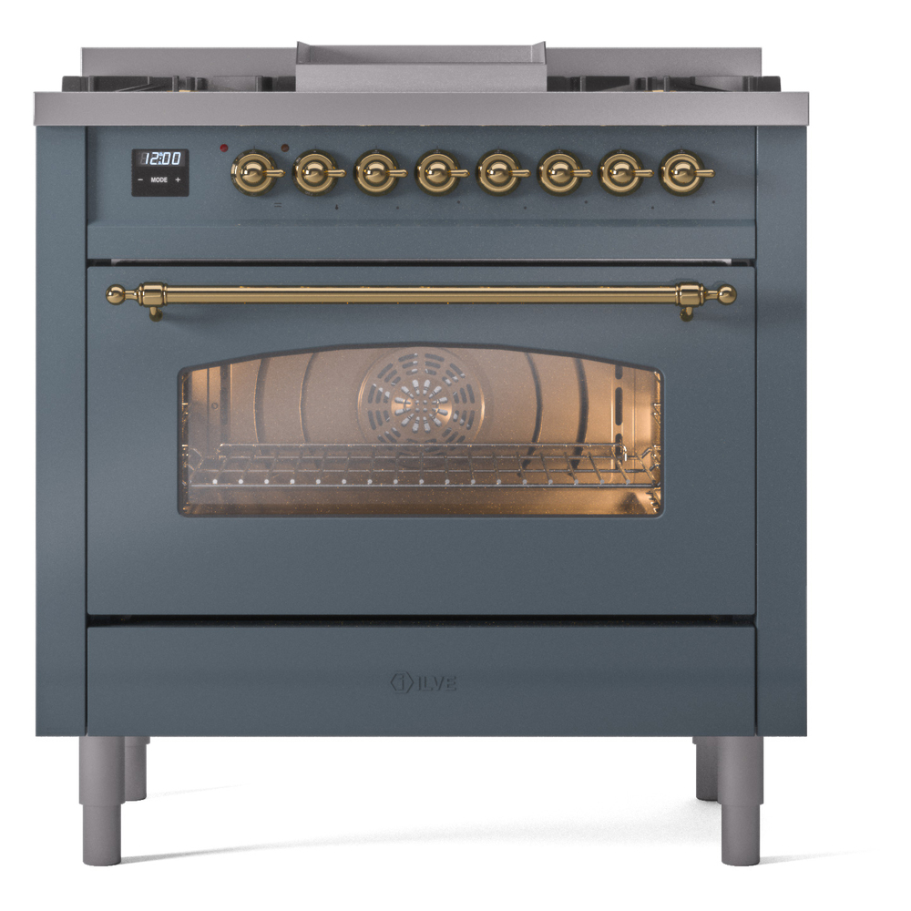 ILVE Nostalgie II 36" UP36FNMPBGGLP Dual Fuel Range front view