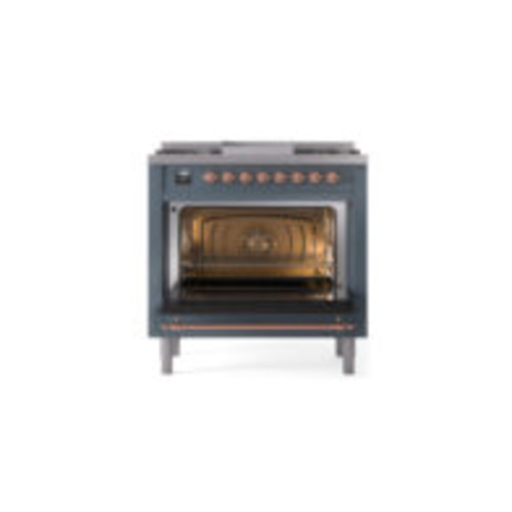 ILVE Nostalgie II 36" UP36FNMPBGPLP Dual Fuel Range door opened