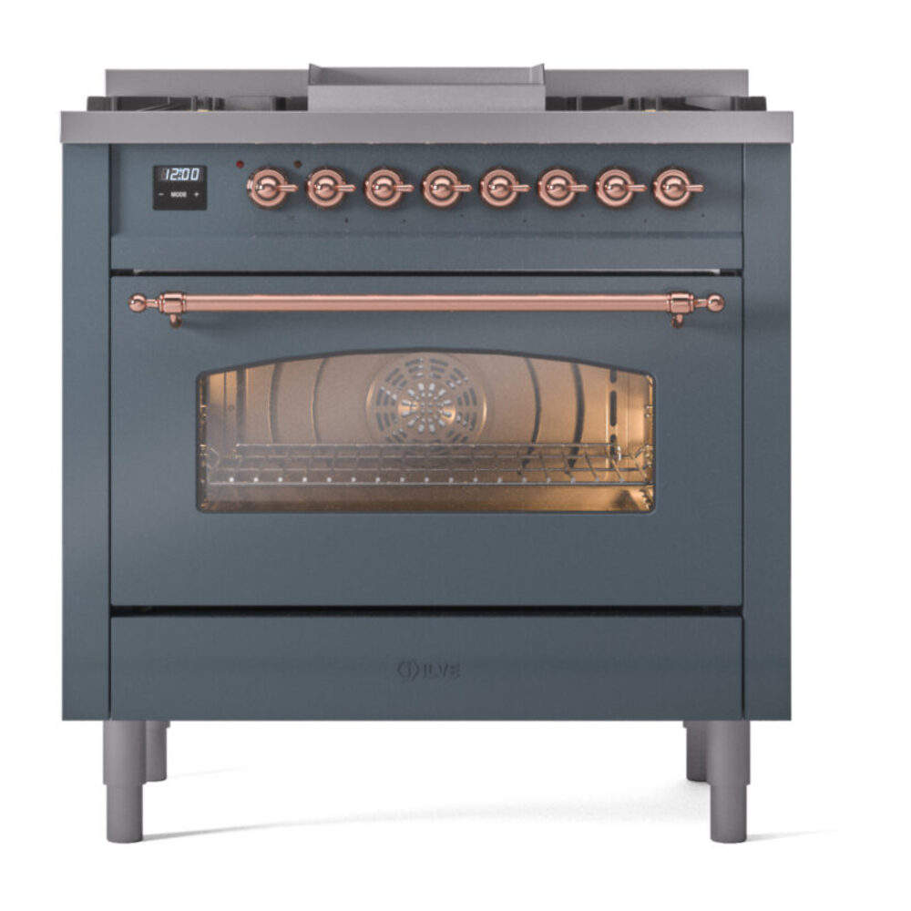 ILVE Nostalgie II 36" UP36FNMPBGP Dual Fuel Range front view