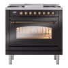ILVE Nostalgie II 36" UP36FNMPBKB Dual Fuel Range front view