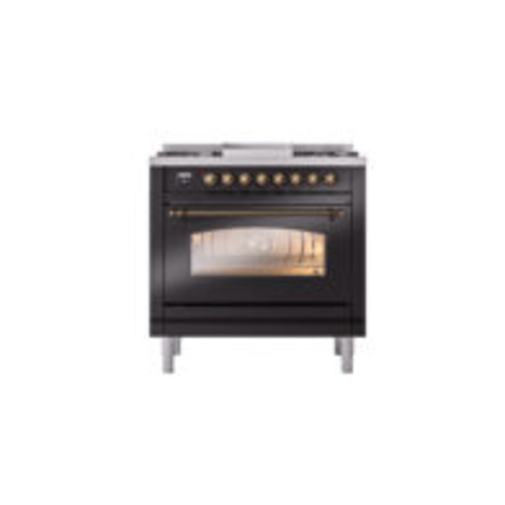 ILVE Nostalgie II 36" UP36FNMPBKB Dual Fuel Range front view