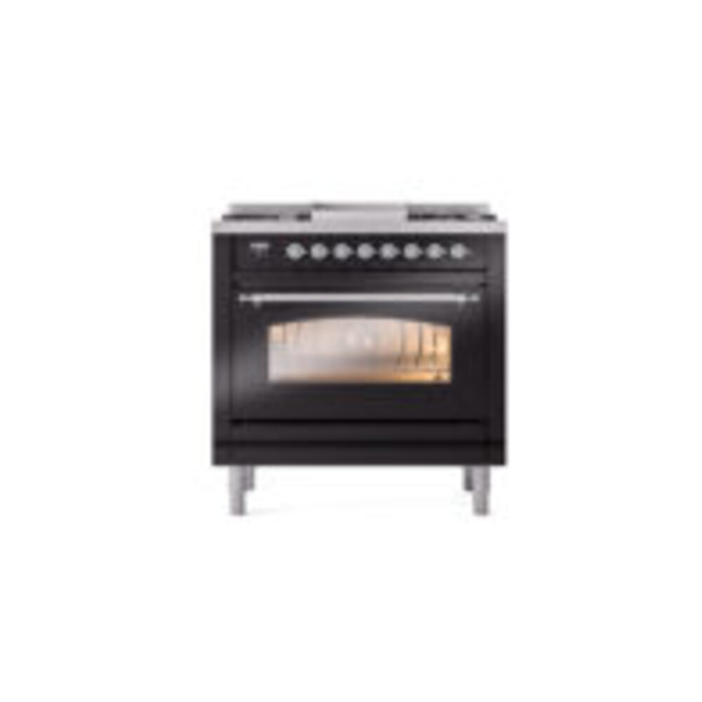 ILVE Nostalgie II 36" UP36FNMPBKC Dual Fuel Range front view