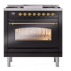 ILVE Nostalgie II 36" UP36FNMPBKGLP Dual Fuel Range front view