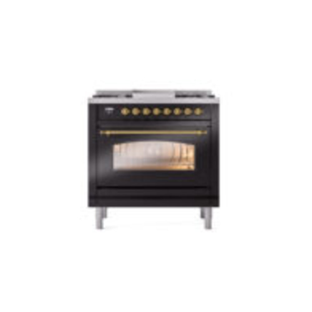 ILVE Nostalgie II 36" UP36FNMPBKGLP Dual Fuel Range front view