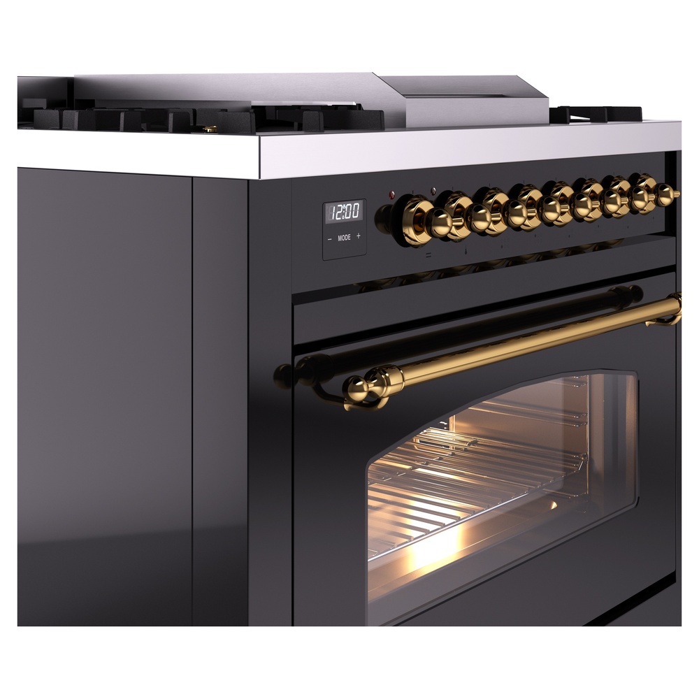 ILVE Nostalgie II 36" UP36FNMPBKGLP Dual Fuel Range details