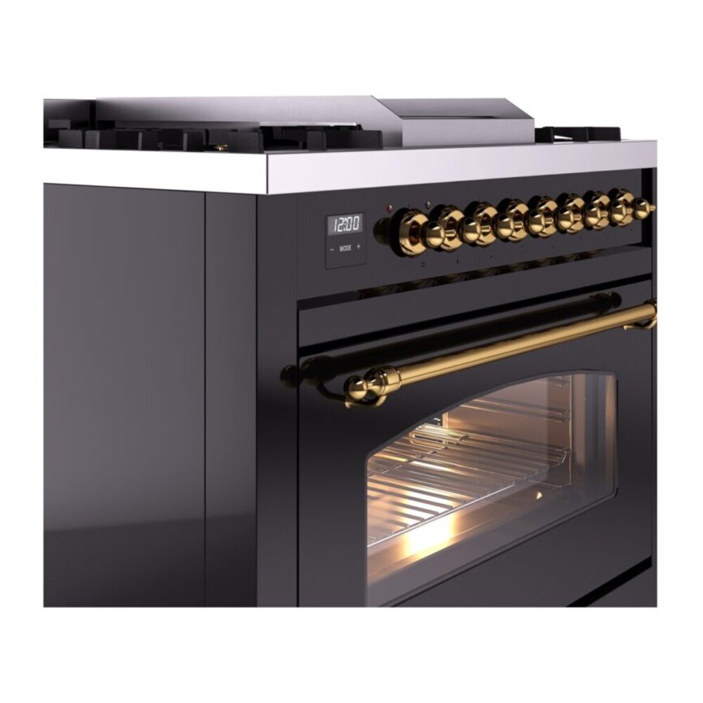 ILVE Nostalgie II 36" UP36FNMPBKGLP Dual Fuel Range details