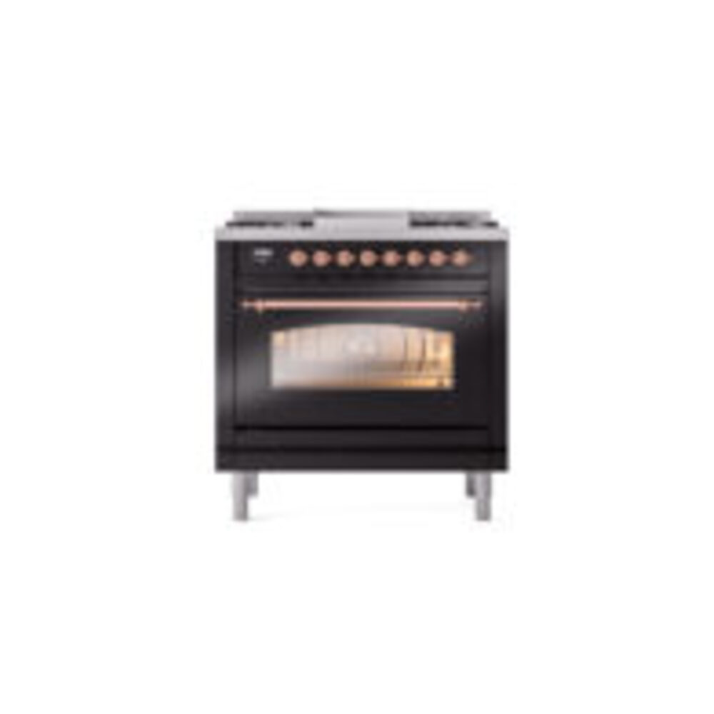 ILVE Nostalgie II 36" UP36FNMPBKPLP Dual Fuel Range front view