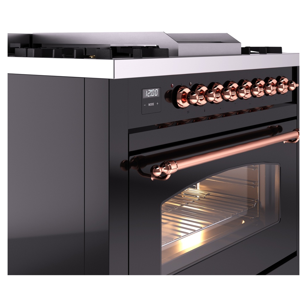 ILVE Nostalgie II 36" UP36FNMPBKPLP Dual Fuel Range details