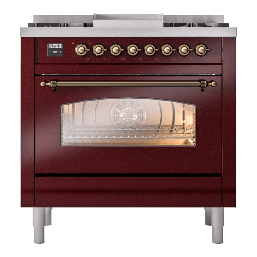 ILVE Nostalgie II 36" UP36FNMPBUBLP Dual Fuel Range front view