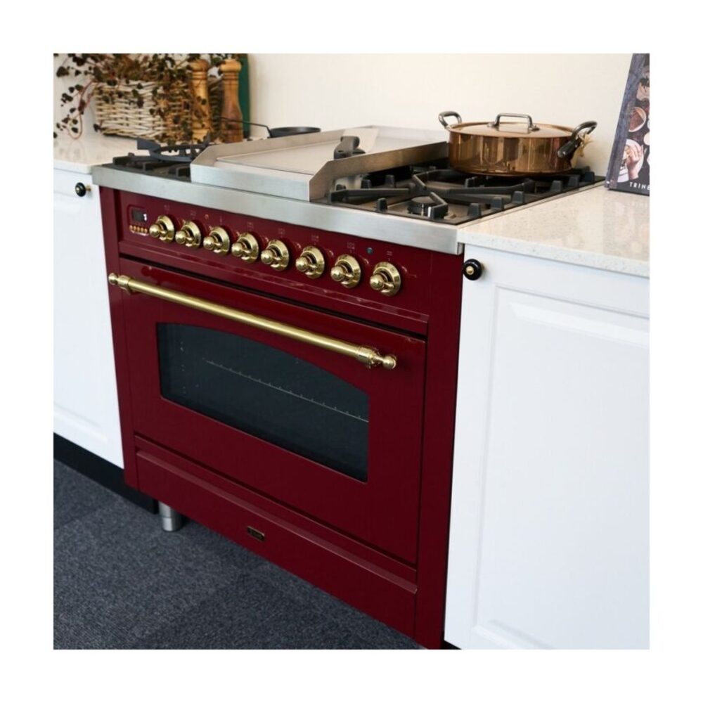 ILVE UP36FNM Nostalgie II 36 inch Dual Fuel Range with 6 Burners and Griddle