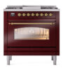 ILVE Nostalgie II 36" UP36FNMPBUGLP Dual Fuel Range front view
