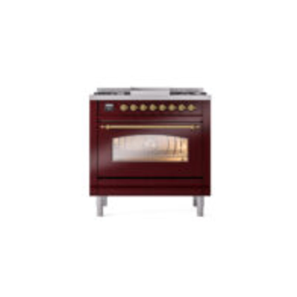 ILVE Nostalgie II 36" UP36FNMPBUGLP Dual Fuel Range front view
