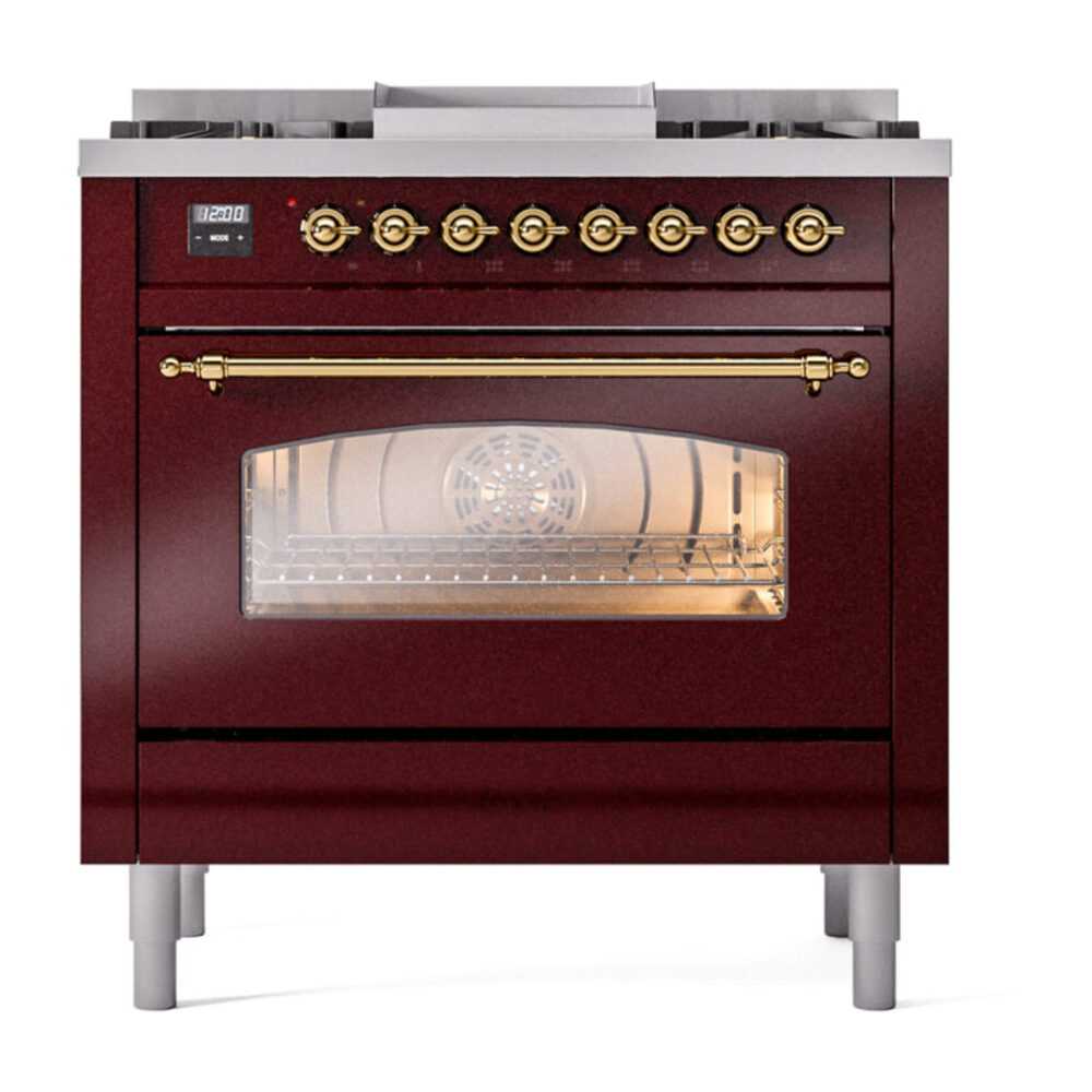 ILVE Nostalgie II 36" UP36FNMPBUGLP Dual Fuel Range front view