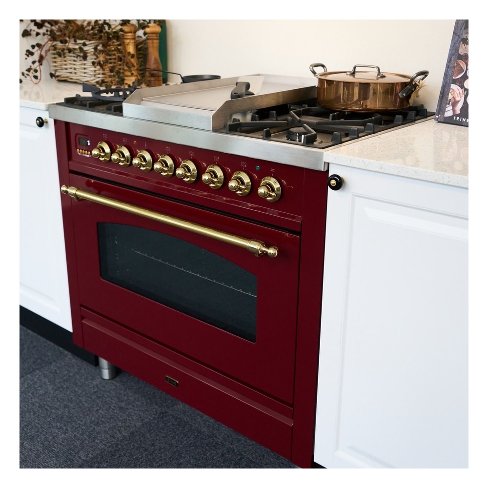 ILVE UP36FNM Nostalgie II 36 inch Dual Fuel Range with 6 Burners and Griddle