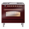 ILVE Nostalgie II 36" UP36FNMPBUPLP Dual Fuel Range front view