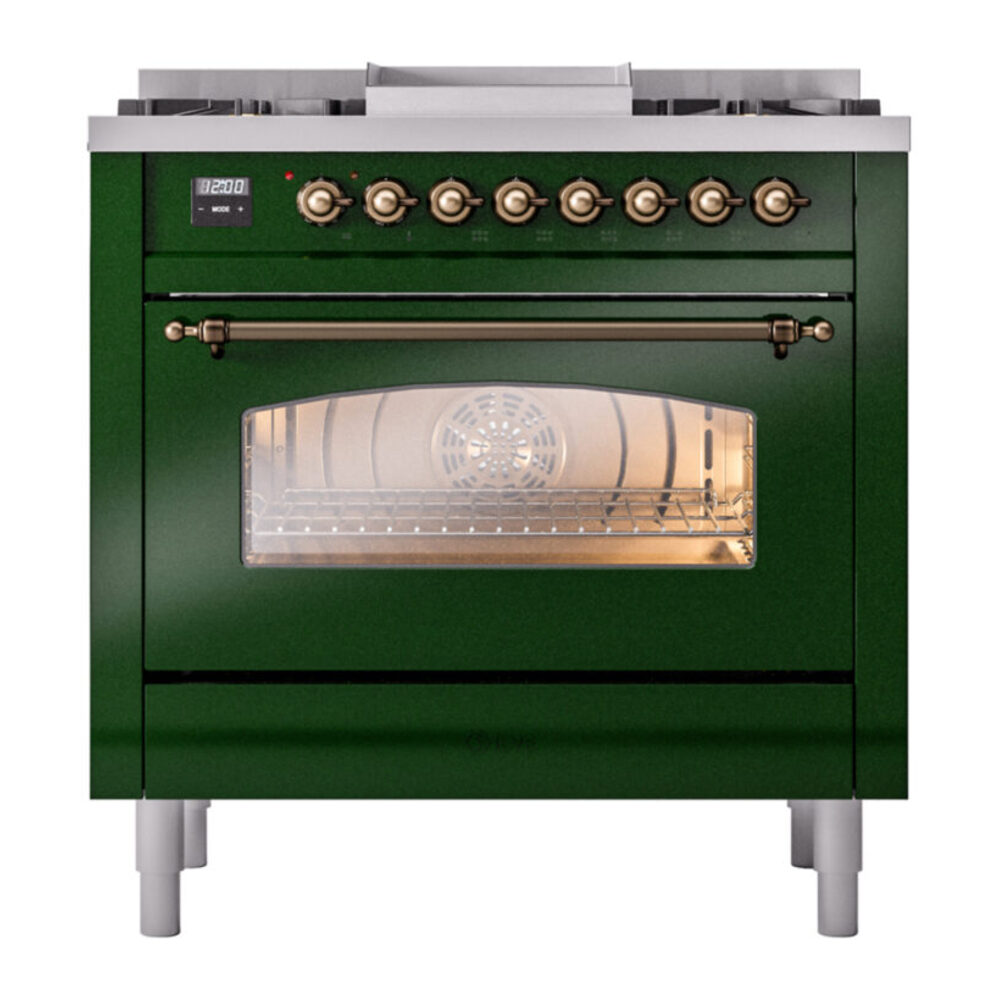 ILVE Nostalgie II 36" UP36FNMPEGBLP Dual Fuel Range front view