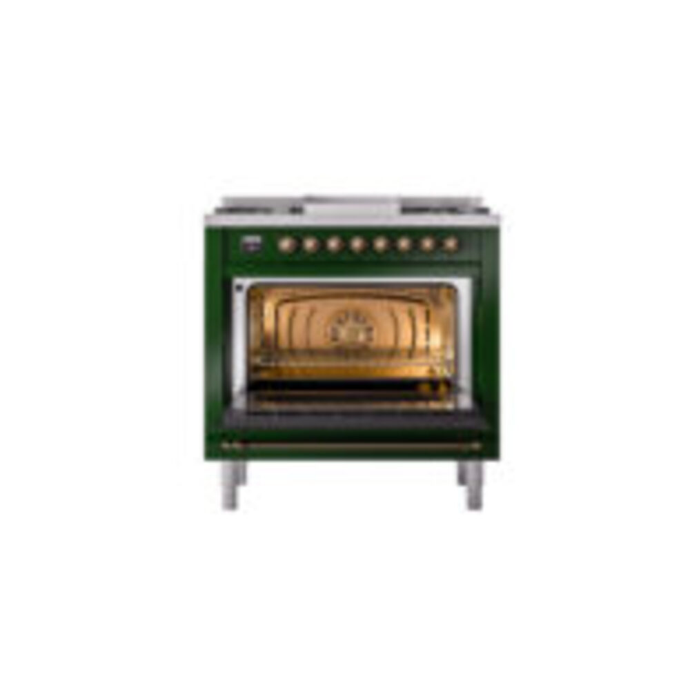 ILVE Nostalgie II 36" UP36FNMPEGBLP Dual Fuel Range door opened